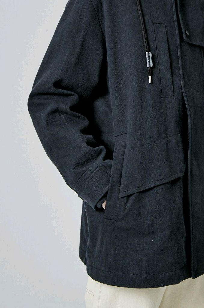 SYSTEM 한섬 시스템 남성 디테쳐블 블랙 오버핏 후드 자켓 코트 국내 105사이즈 판매합니다~! 이미지