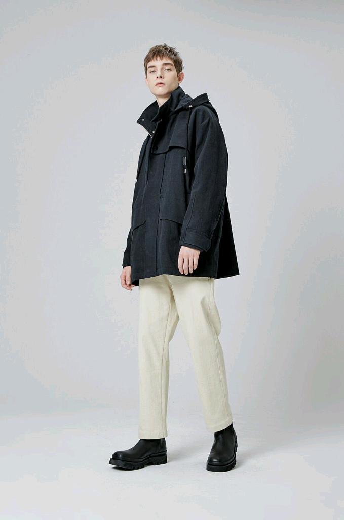 SYSTEM 한섬 시스템 남성 디테쳐블 블랙 오버핏 후드 자켓 코트 국내 105사이즈 판매합니다~! 이미지