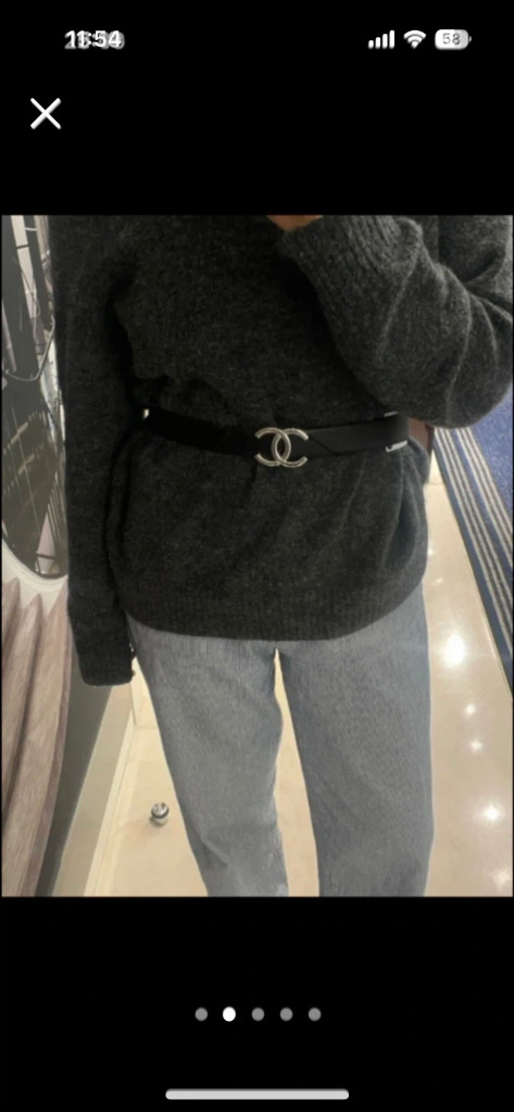 정품 샤넬 로고 리버서블 벨트 80 풀셋 새상품 선미벨트 이미지