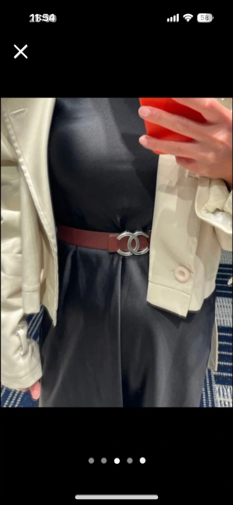 정품 샤넬 로고 리버서블 벨트 80 풀셋 새상품 선미벨트 이미지