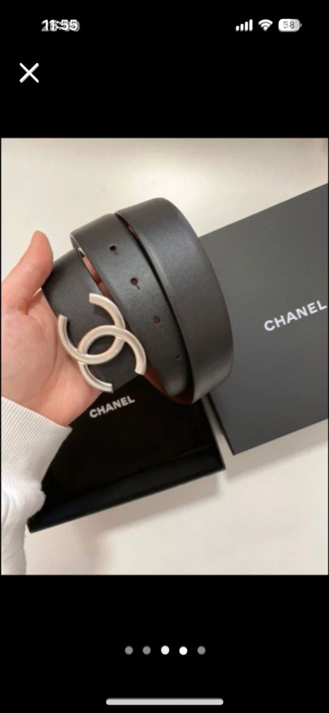 정품 샤넬 로고 리버서블 벨트 80 풀셋 새상품 선미벨트 이미지