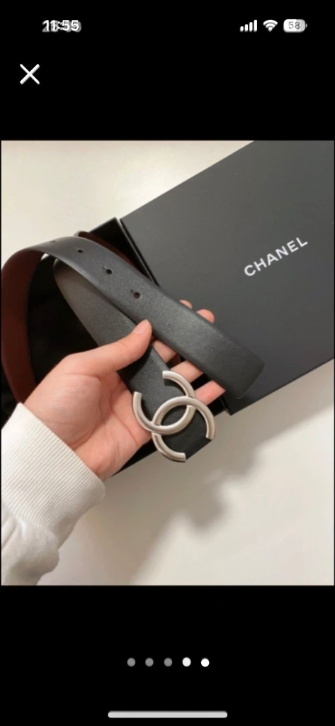 정품 샤넬 로고 리버서블 벨트 80 풀셋 새상품 선미벨트 이미지