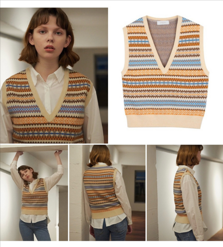 유라고 자카드 베스트(아이유 조끼) 이미지