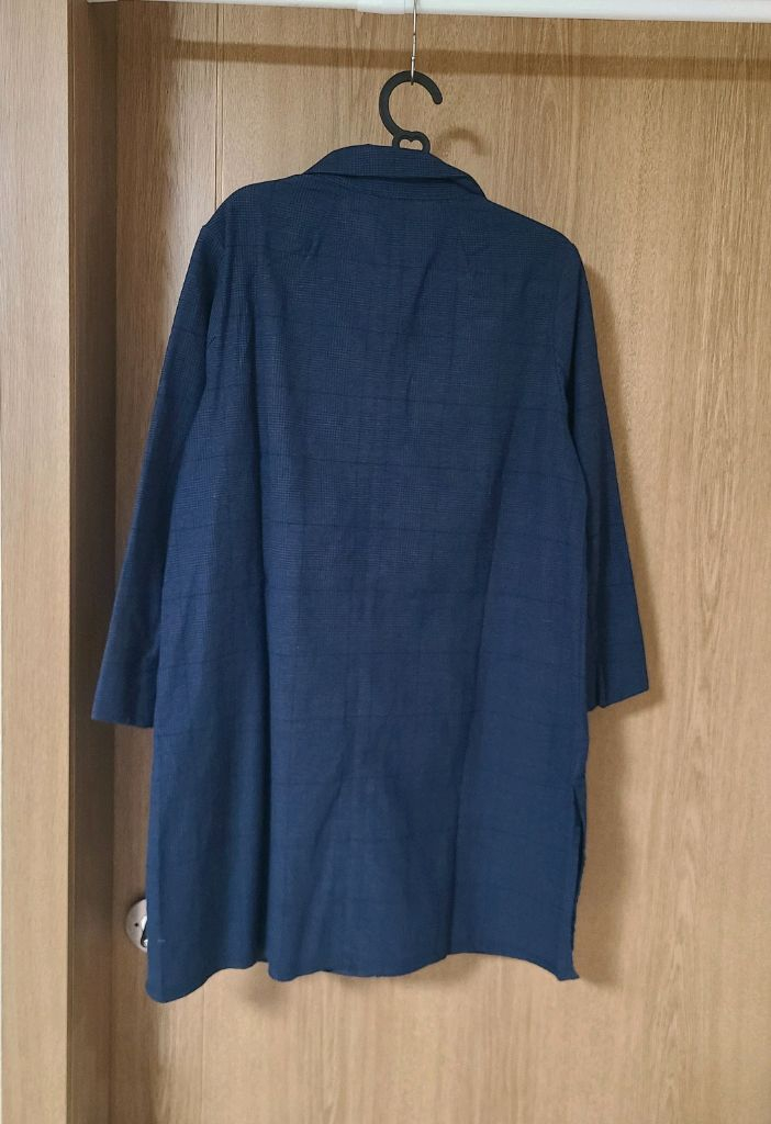 여성 린넨 셔츠 자켓 롱 원피스 55사이즈 그린 새상품 이미지