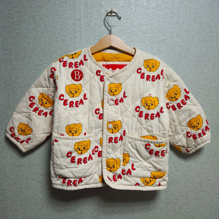 베베드피노 노랑곰 모자 + 시리얼 니트 퀄팅자켓 넥카라 레깅스 세트 100-110 이미지