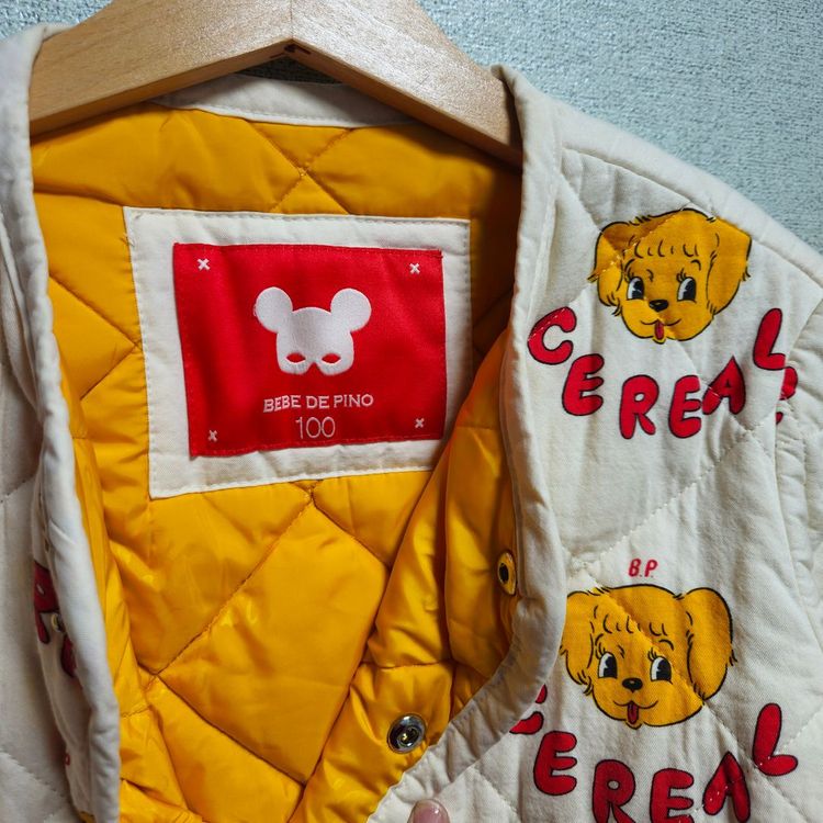 베베드피노 노랑곰 모자 + 시리얼 니트 퀄팅자켓 넥카라 레깅스 세트 100-110 이미지