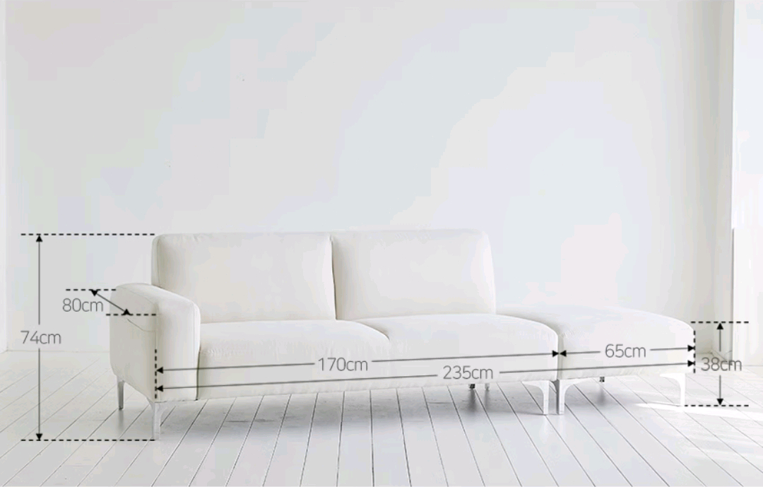 [스툴 증정]패브릭 3인용소파 카우치 페브릭 방수 쇼파 이미지