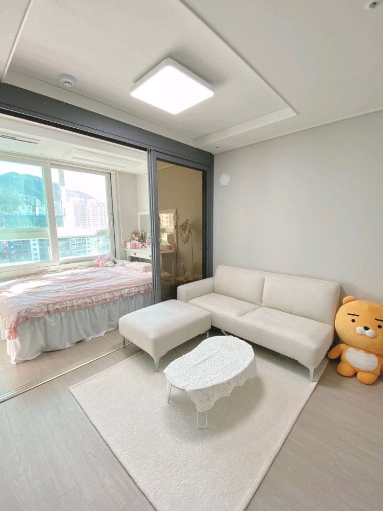 [스툴 증정]패브릭 3인용소파 카우치 페브릭 방수 쇼파 이미지