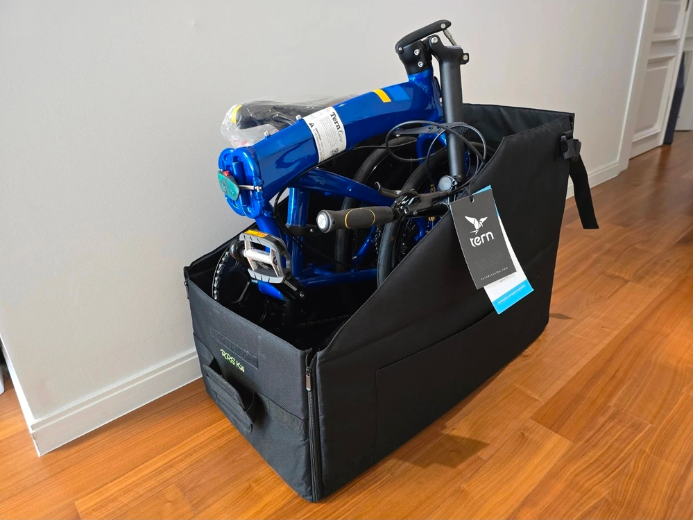 턴 버지 P10 접이식 미니벨로 자전거, 블루 색상, 새제품 이미지