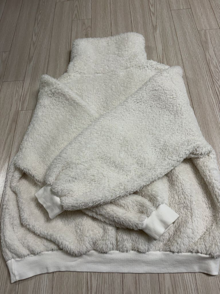 단면측정ㅇ,상태좋음) 에이블리 디프니 deepny 카라 뽀글이 털 퍼 니트 맨투맨 스웨터 free 44556677 이미지