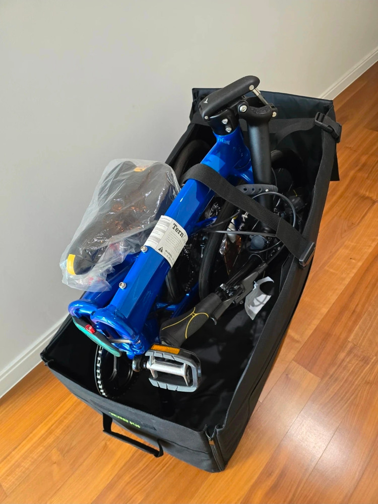 턴 버지 P10 접이식 미니벨로 자전거, 블루 색상, 새제품 이미지