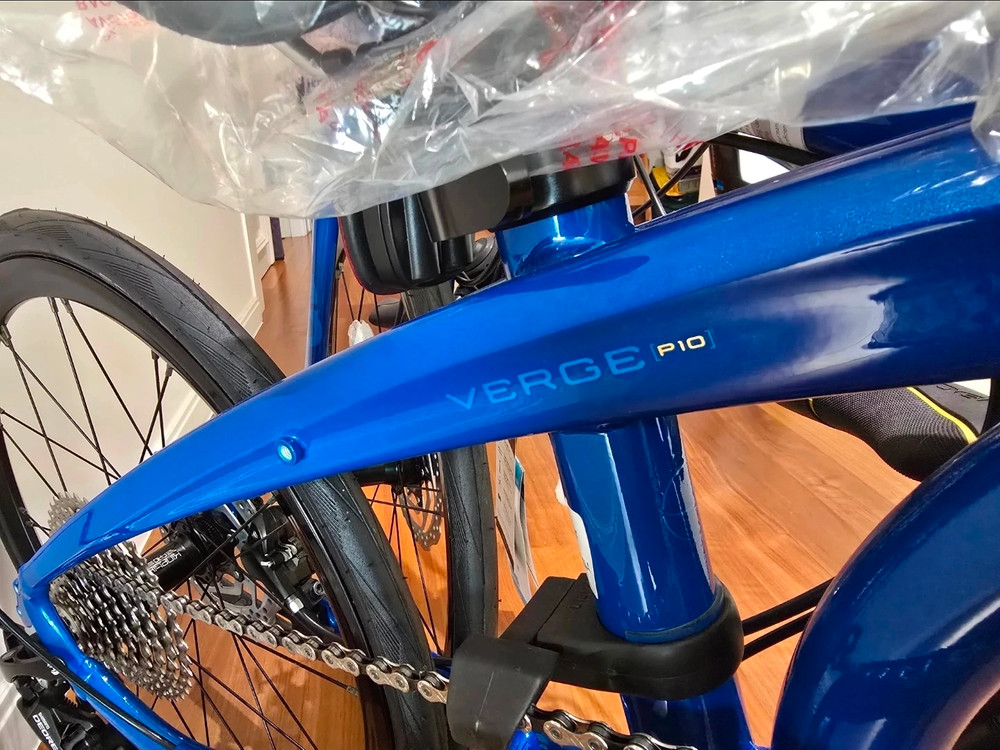 턴 버지 P10 접이식 미니벨로 자전거, 블루 색상, 새제품 이미지