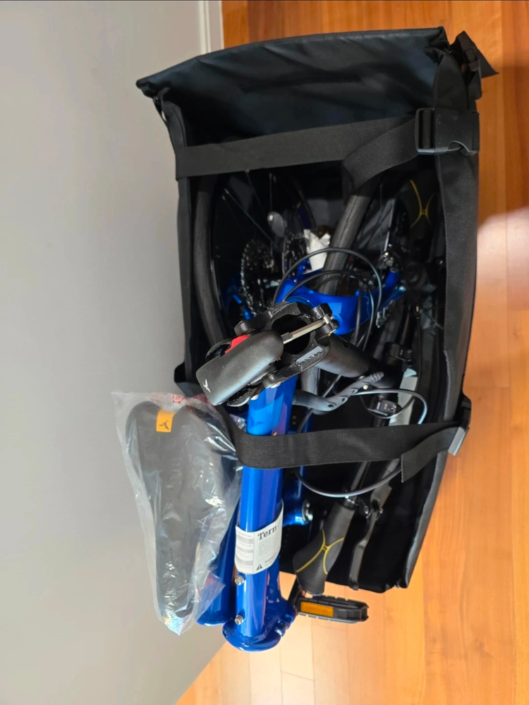 턴 버지 P10 접이식 미니벨로 자전거, 블루 색상, 새제품 이미지