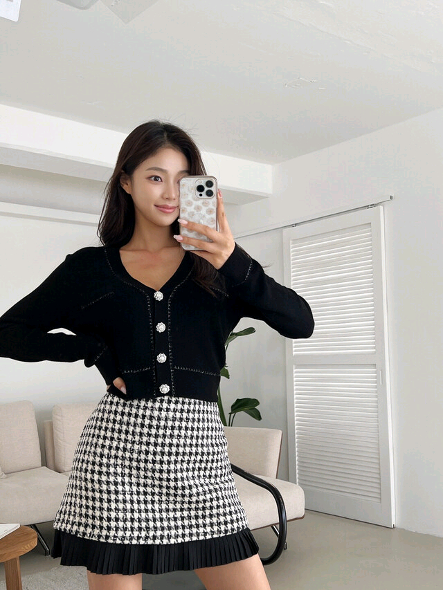 제이지쇼룸 엉넬 하운드 체크 미니스커트 이미지