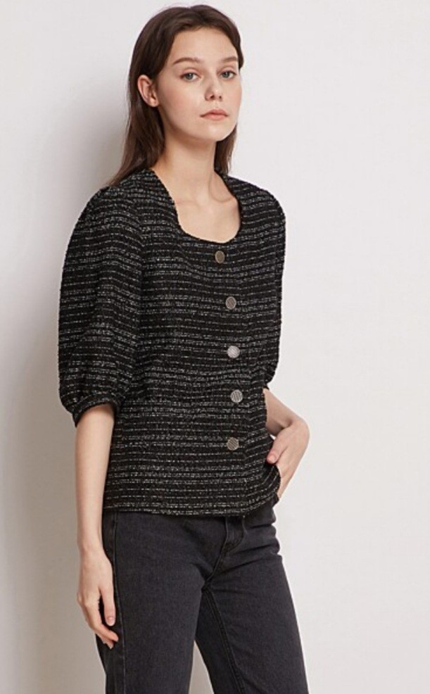 [새상품 ]지컷 트위드 반팔 자켓 이미지