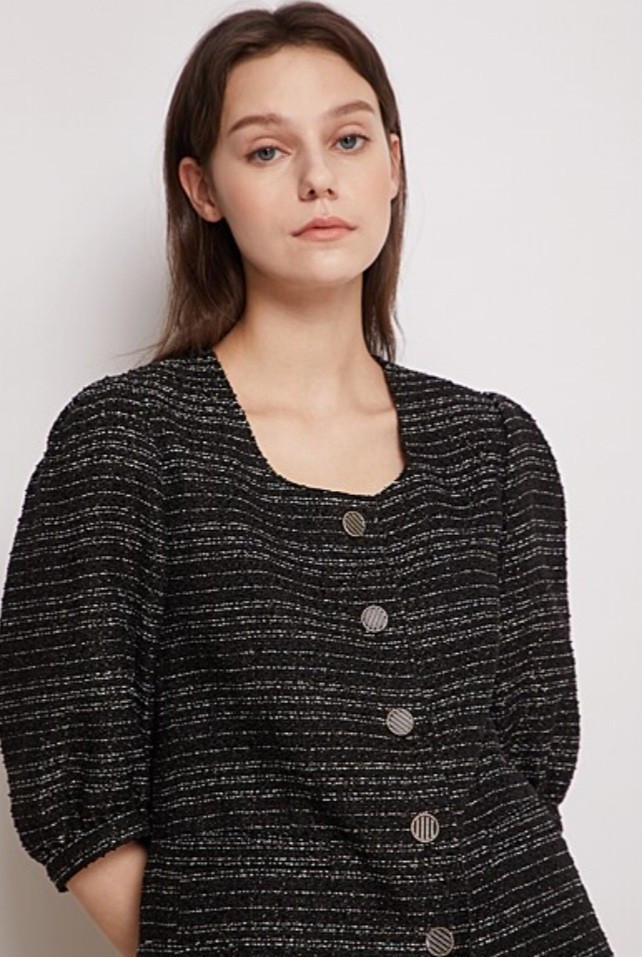 [새상품 ]지컷 트위드 반팔 자켓 이미지