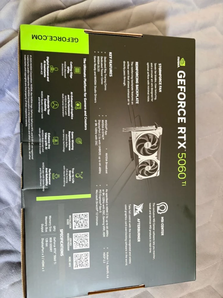 새제품 지포스 RTX 5060 Ti 그래픽카드 이미지
