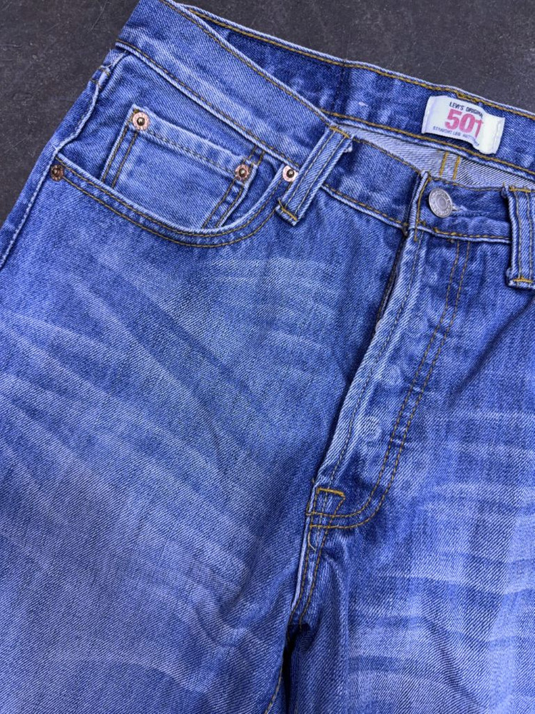 리바이스 501 레귤러핏 빈티지 라인 워싱 데님팬츠 31 이미지