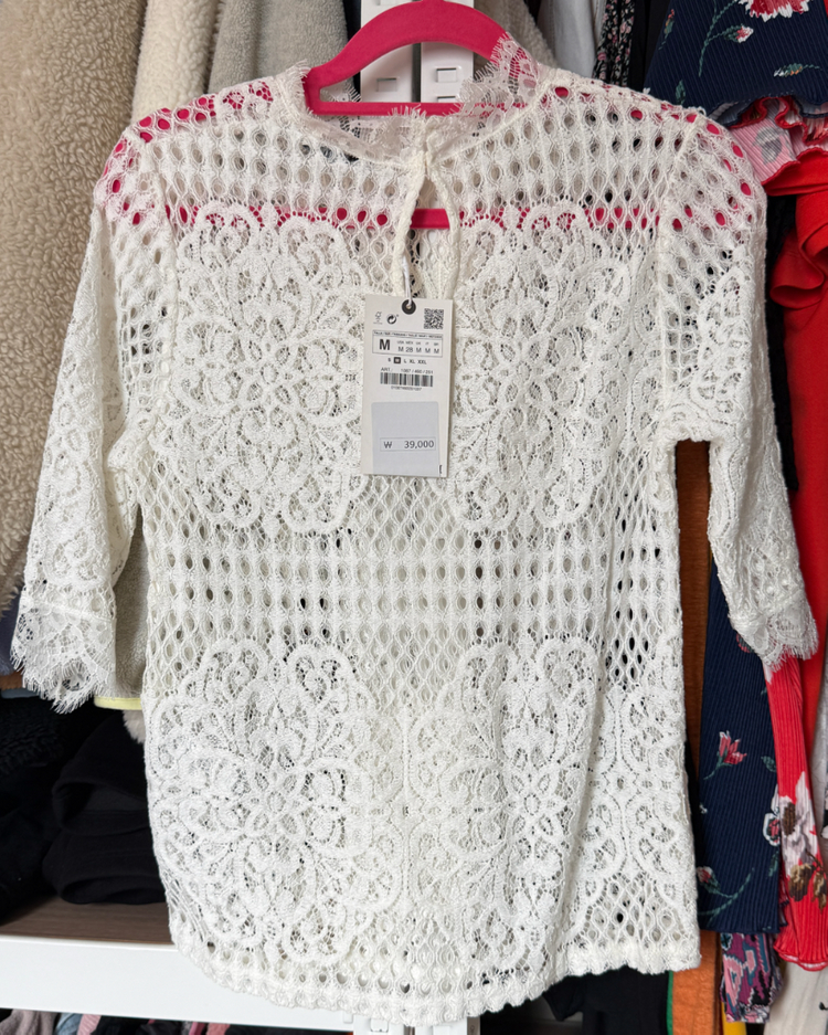 ZARA 자라 레이스 블라우스 새상품 판매 이미지