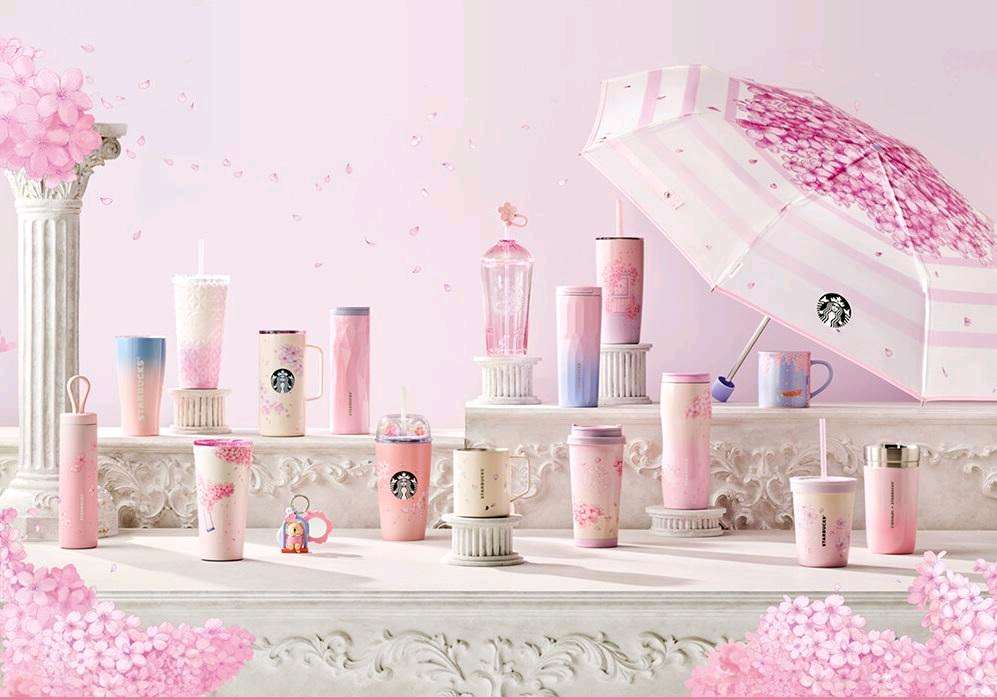 스타벅스 블라썸 3단 우산 이미지