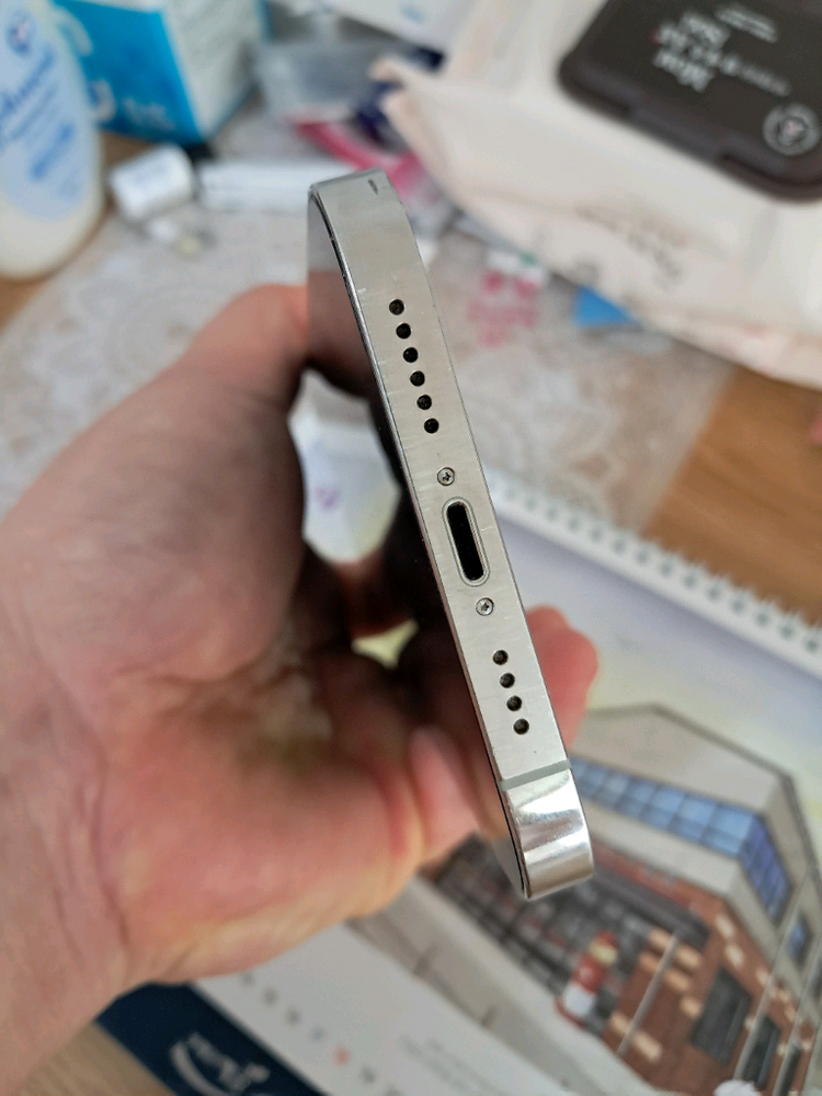 아이폰12 프로맥스 실버 256 액정 잔상 이미지