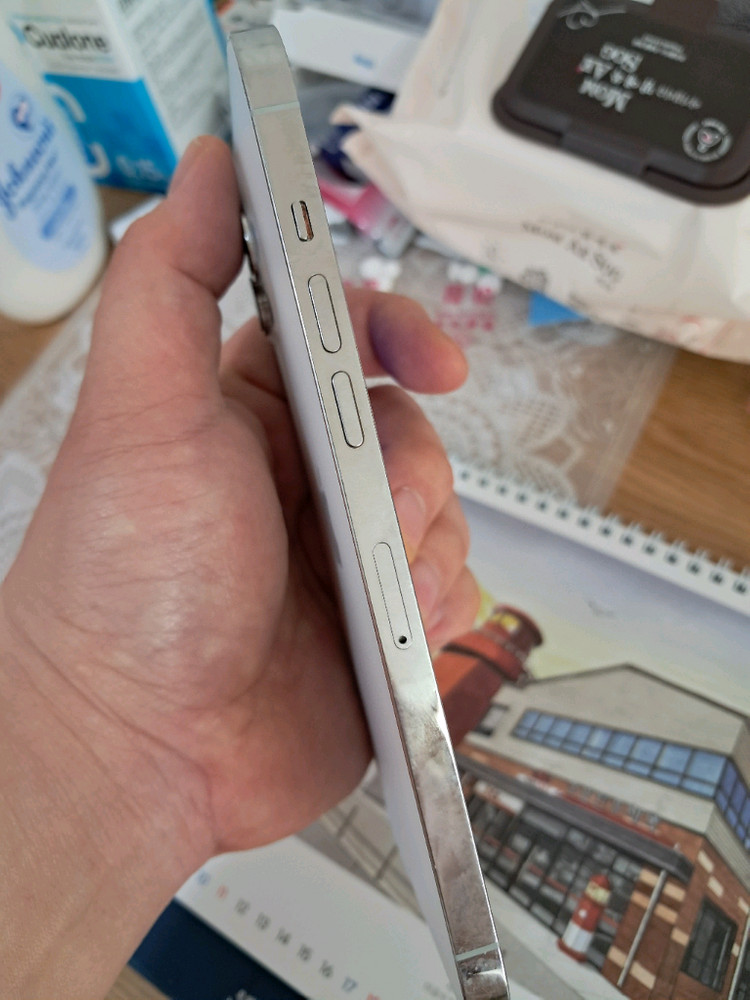 아이폰12 프로맥스 실버 256 액정 잔상 이미지