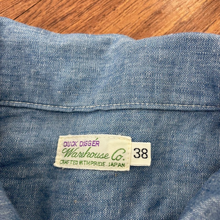 웨어하우스 덕 디거 오픈카라 샴브레이 셔츠 이미지