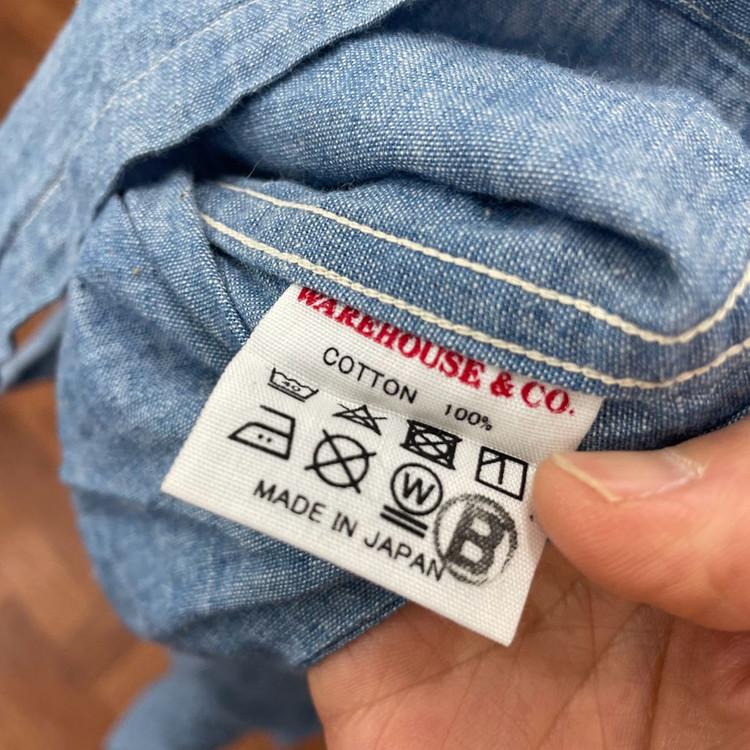 웨어하우스 덕 디거 오픈카라 샴브레이 셔츠 이미지