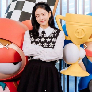 잇미샤 플라워 니트 베스트-블랙 이미지