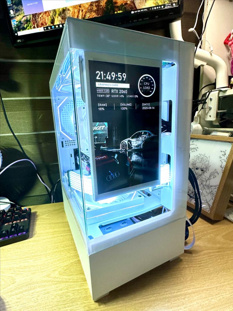 RTX 5060 새 그래픽카드 장착! 화이트 감성 게이밍 데스크탑 PC 컴퓨터 팝니다. 이미지