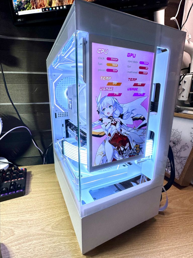 RTX 5060 새 그래픽카드 장착! 화이트 감성 게이밍 데스크탑 PC 컴퓨터 팝니다. 이미지