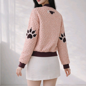 정가60만원대 레어템 벚꽃여신 코랄피치 트위드유니크 패치 오엠디 자켓 이미지