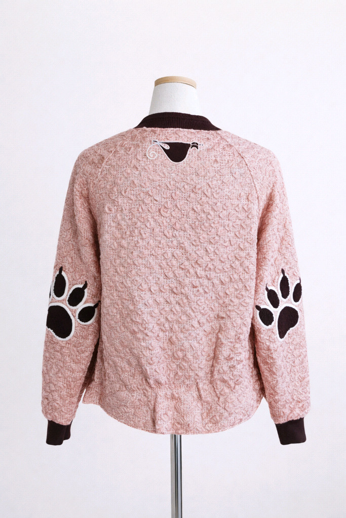 정가60만원대 레어템 벚꽃여신 코랄피치 트위드유니크 패치 오엠디 자켓 이미지