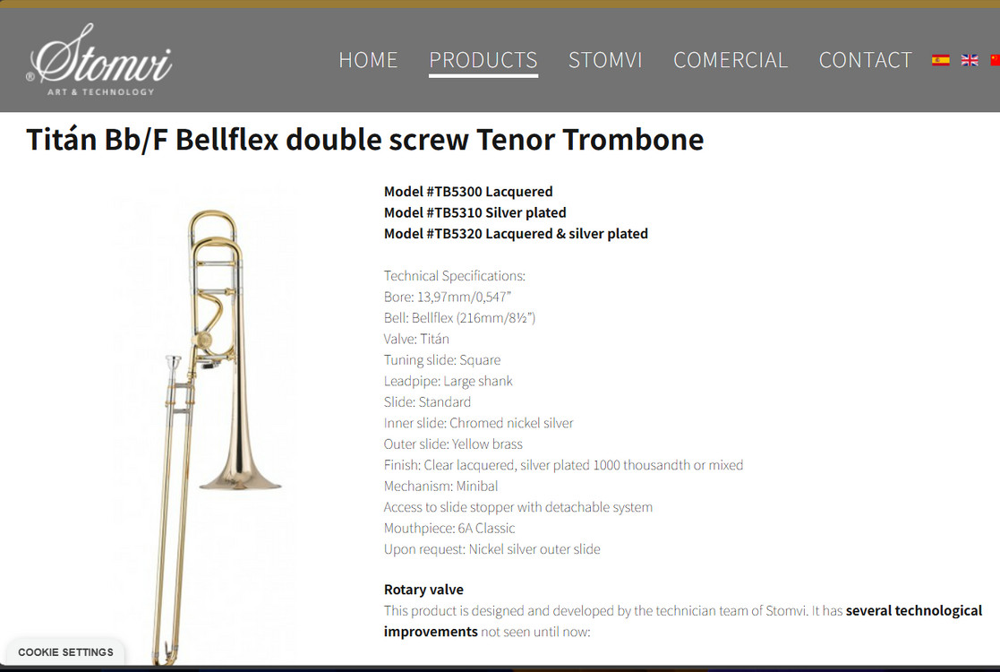 스톰비 타이탄 트럼본 TB5300/미사용S급 상태완벽/전문가용/350만 이미지