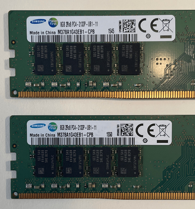삼성전자 DDR4 8GB PC4-17000 메모리(2133MHz) x2개(16GB) 이미지