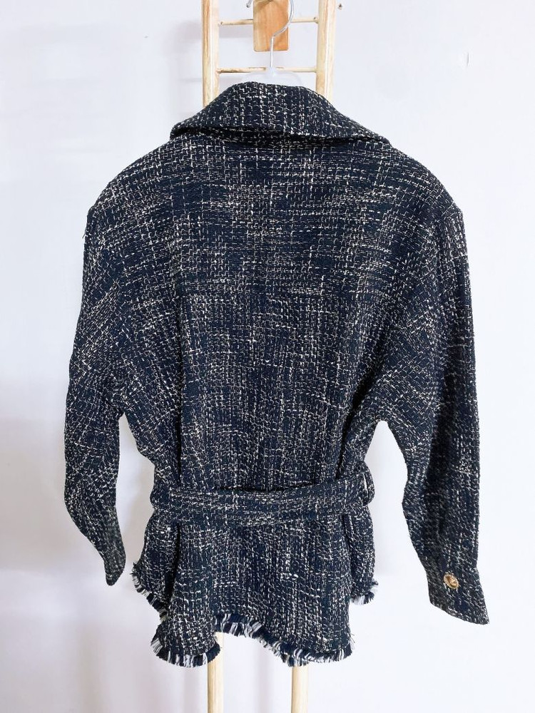 (36사이즈)마쥬maje여자7부트위드금장셔츠형벨티드자켓 이미지