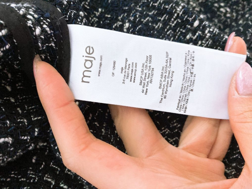 (36사이즈)마쥬maje여자7부트위드금장셔츠형벨티드자켓 이미지