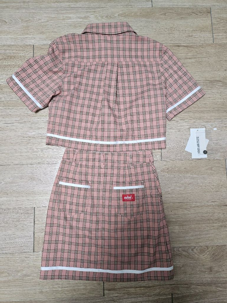 바이오아이오아이 클래식 체크 블라우스,치마 셋트 초등여아치마셋트 이미지