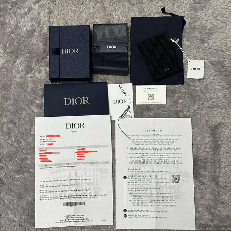 [미사용/새상품] 디올 오블리크 버티컬 컴팩트 반지갑 신형 이미지