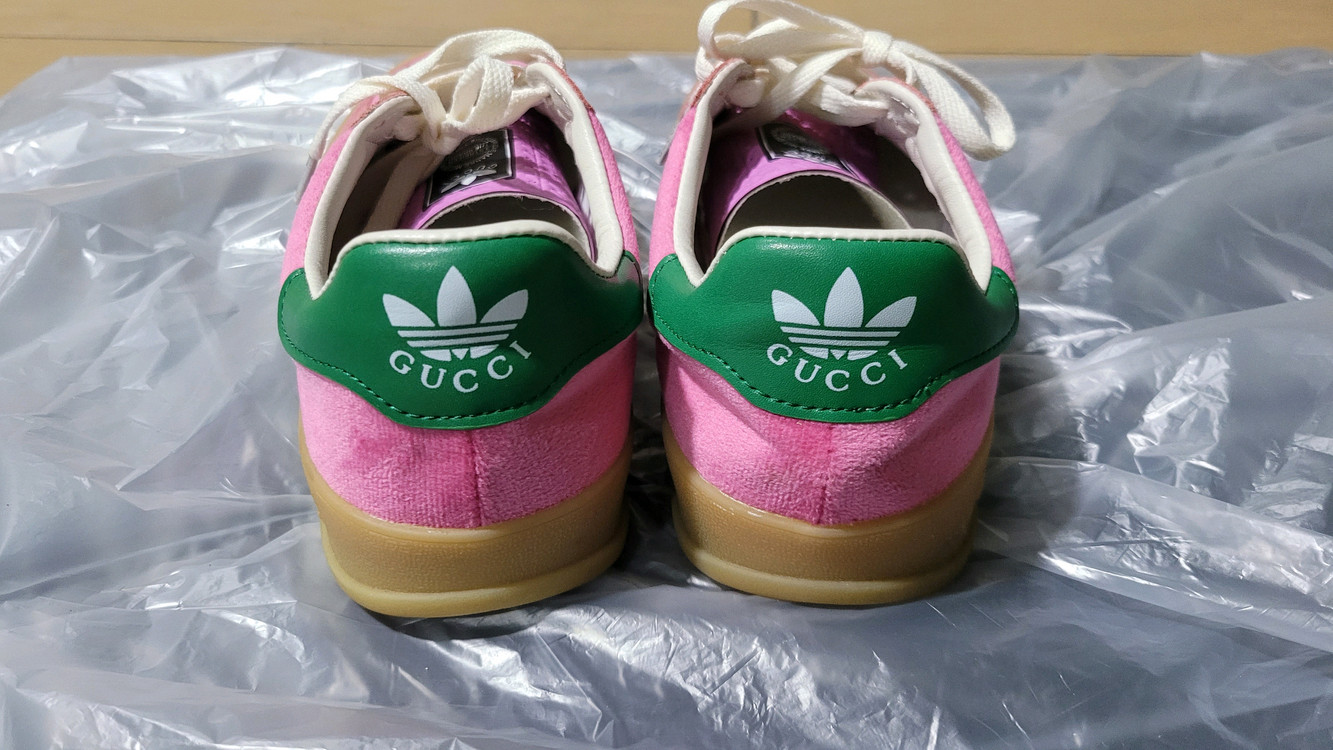 신발정리 아디다스 구찌 콜라보 가젤 핑크 사이즈 240 실내실착2회 이미지