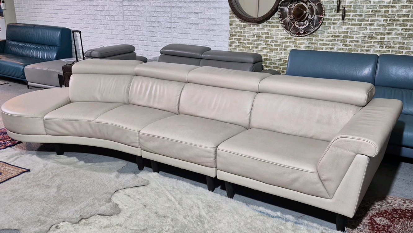 이태리 천연 통가죽 6인 소파쇼파(헤드레스트기능)서울경기근거리 무료배송 이미지