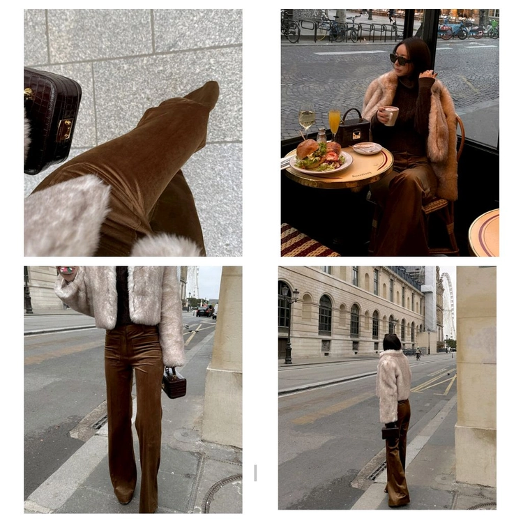 더로랑 메종설레 벨벳 코듀로이 보그 팬츠 m 브라운 이미지