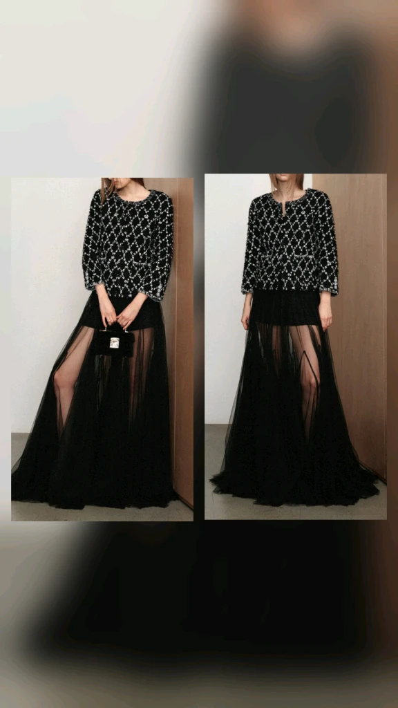 더로랑 메종설레 익스클루시브 프랜치 트위드 자켓 블랙 m 이미지