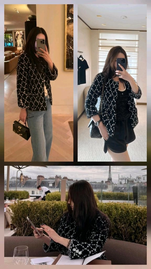 더로랑 메종설레 익스클루시브 프랜치 트위드 자켓 블랙 m 이미지