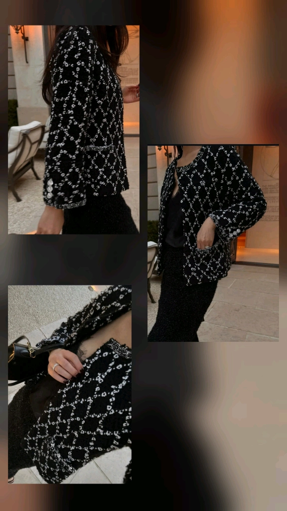 더로랑 메종설레 익스클루시브 프랜치 트위드 자켓 블랙 m 이미지