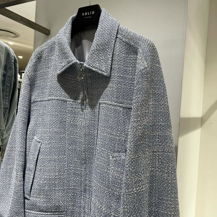 솔리드옴므 24ss 블루 트위드 자켓 48사이즈 이미지