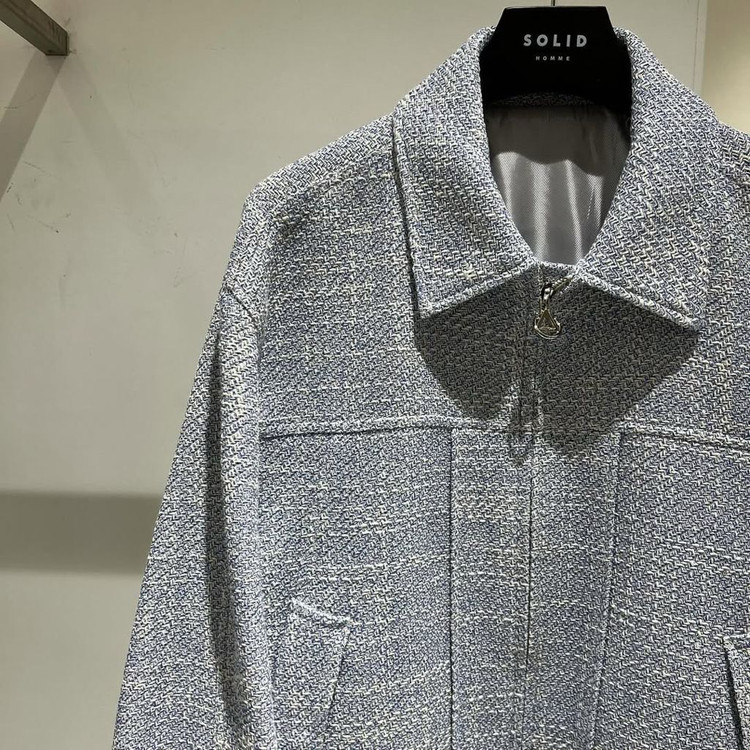 솔리드옴므 24ss 블루 트위드 자켓 48사이즈 이미지