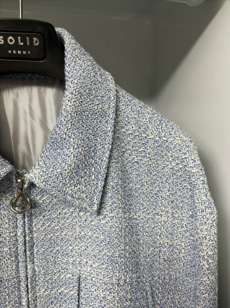 솔리드옴므 24ss 블루 트위드 자켓 48사이즈 이미지