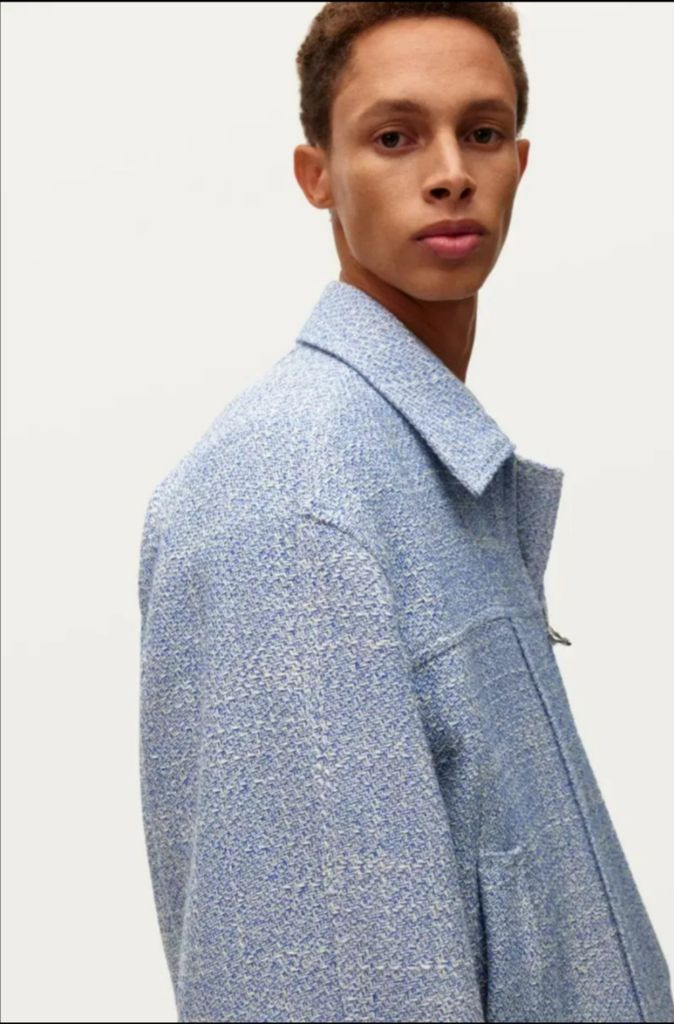 솔리드옴므 24ss 블루 트위드 자켓 48사이즈 이미지