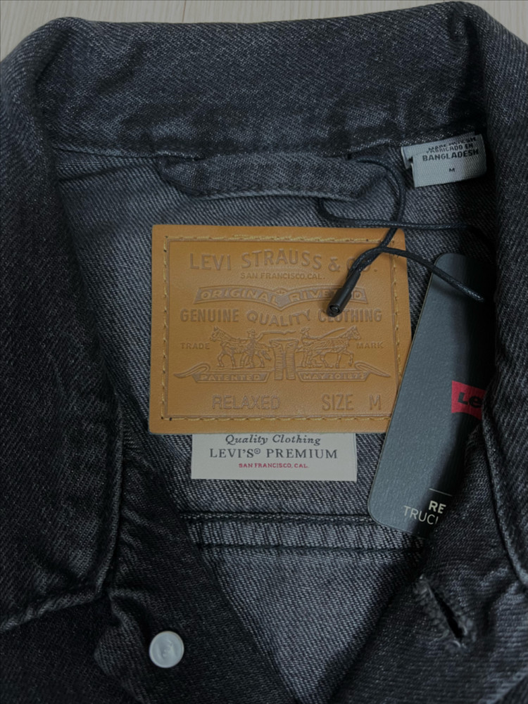 리바이스 프리미엄 데님 자켓 흑청 M 이미지